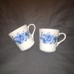 Vintage Corningware Blue Velvet Rose tea cups (2)